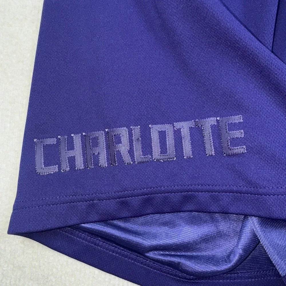 Adidas‎ Charlotte Hornets NBA Mens Medium Purple Basketball Shorts Mesh Striped